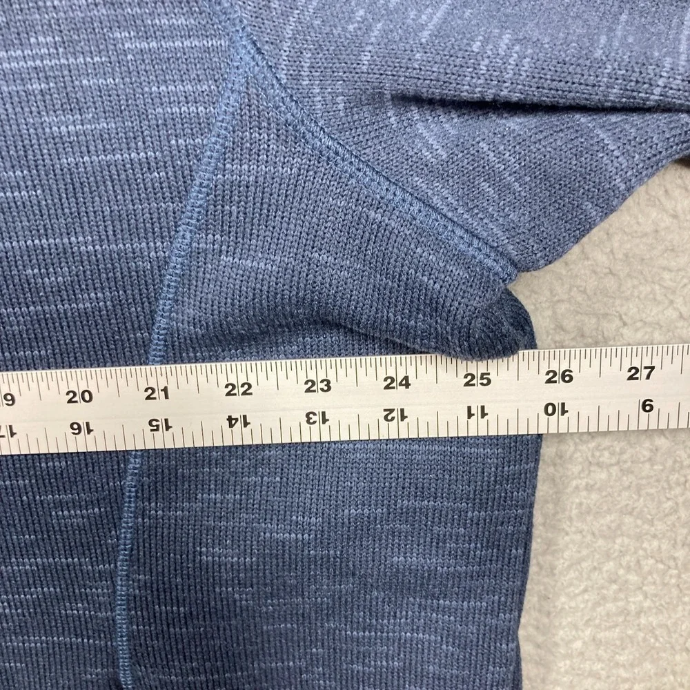 Eddie Bauer Full Zip Sweatshirt‎ Mens 2XL Blue SLEEVE COMPANY LOGO Mock Neck